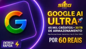 Veo 3.1 - Google E Gemini Ultra - 30Tb + 45 Mil Créditos - Premium