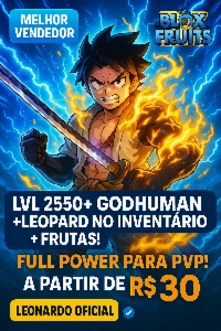  🐆⚔️ Lvl 2550 + GODHUMAN +Leopard No Inventário + Fruta