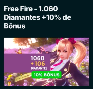 Free Fire - 1.060 Diamantes +10% de Bônus