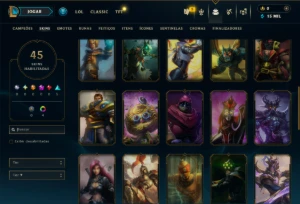 Diamante 3 com 55 Champs e 45 Skins - League of Legends LOL