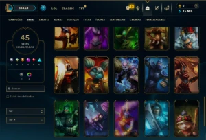 Diamante 3 com 55 Champs e 45 Skins - League of Legends LOL