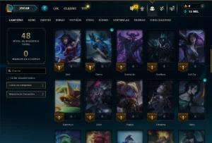 Diamante 3 com 55 Champs e 45 Skins - League of Legends LOL