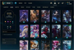 Conta ouro 1 com TODOS os champs e 155 skins - League of Legends LOL