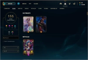 Conta ouro 1 com TODOS os champs e 155 skins - League of Legends LOL