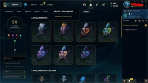 CONTA PLATINA 1 COM 123 SKINS - League of Legends LOL