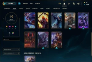 Conta prata 2 com 34 champs e 19 skins - League of Legends LOL