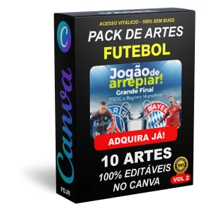 Pack Canva Futebol Vol 2 - 10 Artes Editáveis - Serviços Digitais