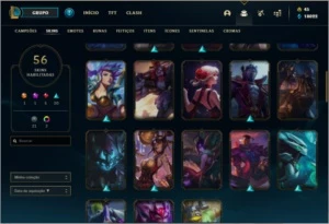Conta GOLD 4 56 SKINS 111 BONECOS - League of Legends LOL