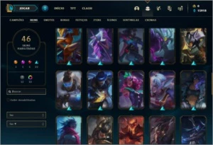 Conta bronze 4 com 46 skins e 86 champs - League of Legends LOL