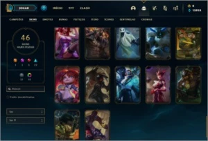 Conta bronze 4 com 46 skins e 86 champs - League of Legends LOL
