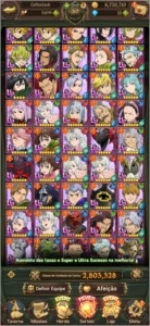 Conta Seven deadly Sins Grand Cross Global End Game