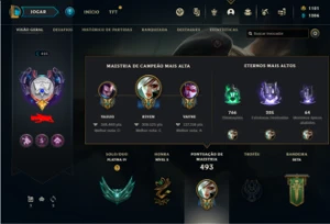 Conta lol lvl 425, honra 2, 1101 de rp, emote de mestre. - League of Legends
