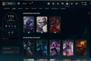 Conta lol lvl 425, honra 2, 1101 de rp, emote de mestre. - League of Legends