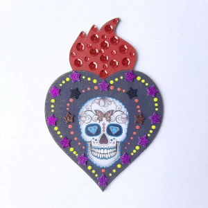 Enfeite de Parede Caveira Colorida 3 - Artesanato e Personalizados