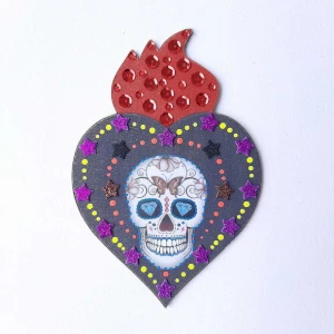 Enfeite de Parede Caveira Colorida 3 - Artesanato e Personalizados