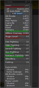 PALADINO 174  ( COM RK + SET ) + UM CHAR ms 64 COM ADDONs - Tibia
