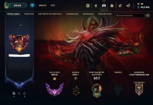 Conta Mestre 212 Pdl (230Skins+100Espolio/200 Emotes/350Icon - League of Legends LOL