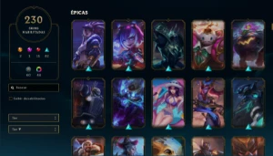 Conta Mestre 212 Pdl (230Skins+100Espolio/200 Emotes/350Icon - League of Legends LOL
