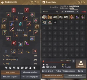 BDO SA Main Sorc 294 AP 666 GS LVL 63 + carraca gradual - Black Desert