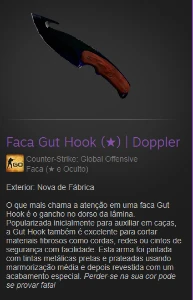 Faca Gut Hook (★) | Doppler Nova De Fabrica - Counter Strike CS