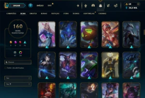 Esmeralda 3 com TODOS os champs e 160 Skins ( MAIN SUP ) - League of Legends LOL