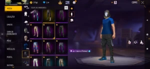 Angelical azul ,calça poucas palavras,calça jazz ,ump atbtd - Free Fire