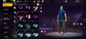 Angelical azul ,calça poucas palavras,calça jazz ,ump atbtd - Free Fire