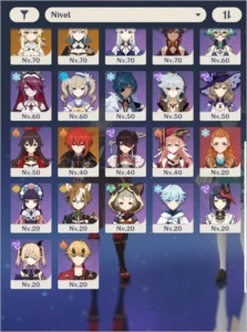 Conta genshin impact ar 57 11 personagens t5*