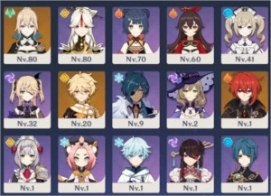 Jean +1 constelação Ninguang +2 constelação AR40 - Genshin Impact
