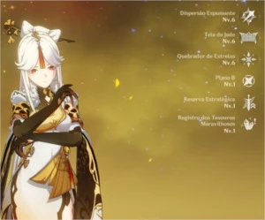 Jean +1 constelação Ninguang +2 constelação AR40 - Genshin Impact