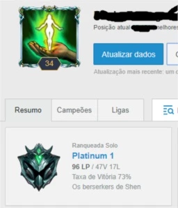 Conta Platina 1 MMR D3 - League of Legends LOL