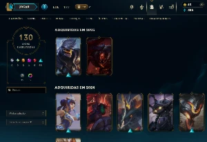 Conta League of Legends lv171 com 15 anos e 130 skins LOL