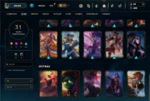 Platina 3 com 60 Champs e 31 Skins ( MAIN SUP ) - League of Legends LOL