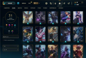 Platina 3 com 60 Champs e 31 Skins ( MAIN SUP ) - League of Legends LOL