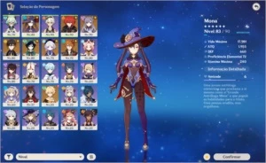 CONTA GENSHIN IMPACT AR 55 - 8 PERSONAGENS 5* QUASE TODOS T4