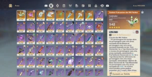 Conta Genshin end game, Ar 60 com ótimos personagens e armas - Genshin Impact