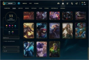 Conta prata 2 com 50 Champs e 33 Skins + 1 Croma - League of Legends LOL