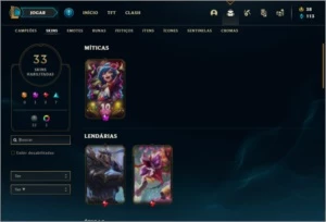 Conta prata 2 com 50 Champs e 33 Skins + 1 Croma - League of Legends LOL