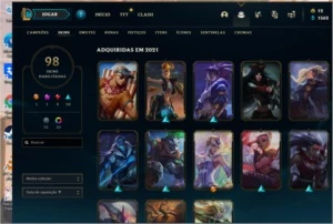 Conta lol com 106 skins (98 habilitadas 6 no espólio) - League of Legends