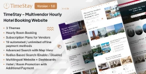 TimeStay  v1.0 - Multivendor Hourly Hotel Booking 