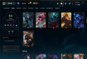 Prata 4 com TODOS os champs e 86 Skins ( ADC / SUP ) - League of Legends LOL