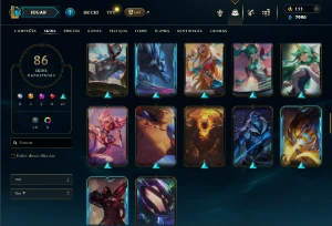 Prata 4 com TODOS os champs e 86 Skins ( ADC / SUP ) - League of Legends LOL