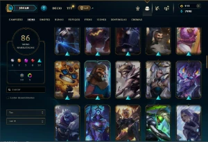 Prata 4 com TODOS os champs e 86 Skins ( ADC / SUP ) - League of Legends LOL