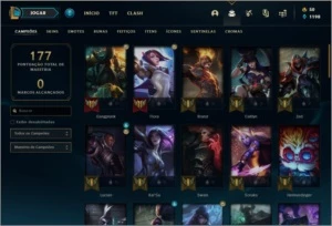 Conta platina 1 com 51 PDL, 25 skins e 56 champs - League of Legends LOL