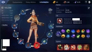 Arqueira lvl 77 103k Power | Server SA | Conta Google - MIR4