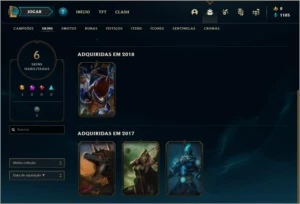 Conta DIAMANTE 4 com 6 skins e 32 champs - League of Legends LOL