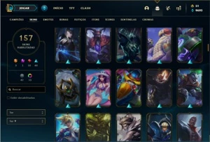 Conta prata 2 com TODOS os champs e 157 Skins + 3 Ultimates - League of Legends LOL