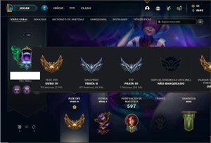 Conta prata 2 com TODOS os champs e 157 Skins + 3 Ultimates - League of Legends LOL