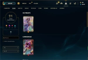 Conta prata 4 com 58 Champs e 21 Skins + 4 Fragmentos - League of Legends LOL