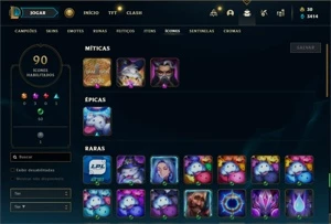 Conta prata 4 com 58 Champs e 21 Skins + 4 Fragmentos - League of Legends LOL